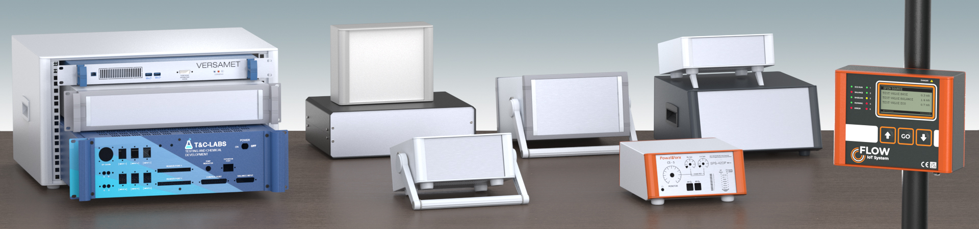 METCASE metal instrument enclosures, 19 inch rack cases and customized enclosures for modern OEM electronics.