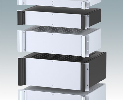 Combimet 19" rack cases in sizes from 1U to 6U