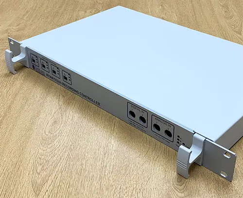 Versamet 19" rack case with punched and printed front panel.