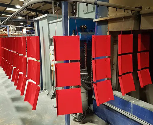 In-house powder paint line