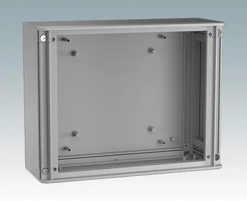 M3 threaded pillars inside the rear panel for mounting PCBs, chassis etc.